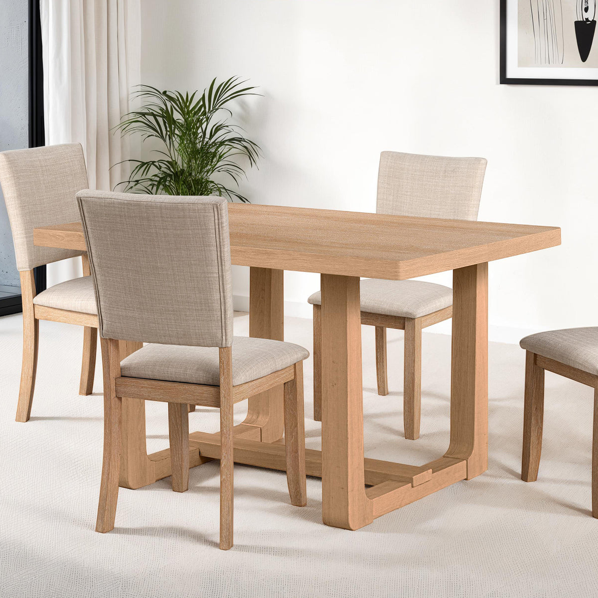 Sauro Natural 5 Pc Dining Table Set from Furniture of America - Luna Furniture