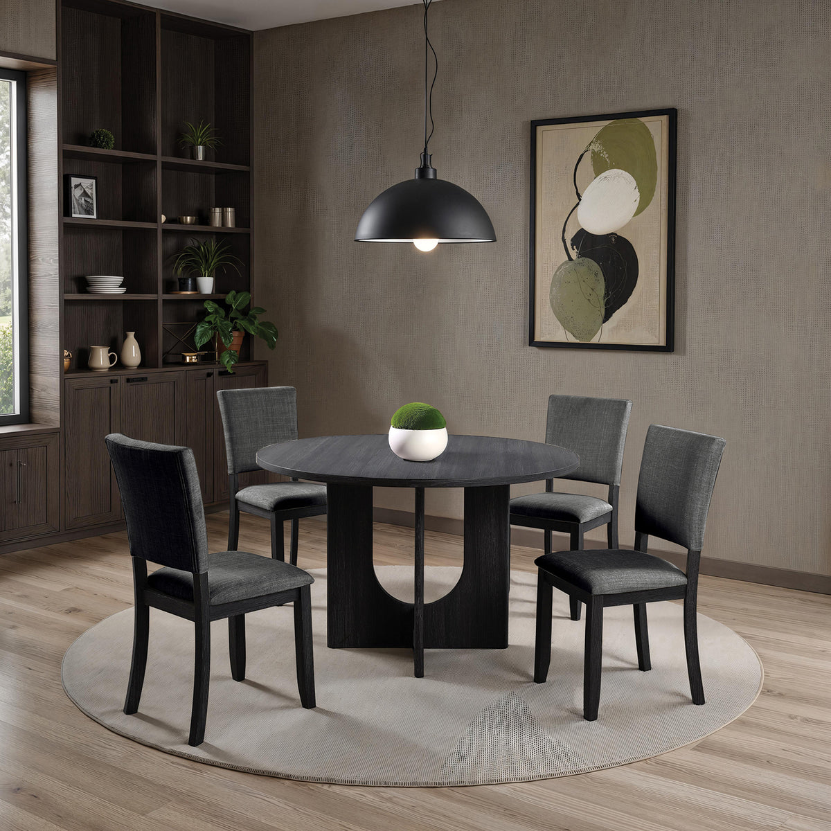 Oberto Dark Gray Upholstered Side Chair (4/Ctn) from Furniture of America - Luna Furniture