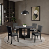 Oberto Dark Gray 5-Piece Round Dining Room Set from Furniture of America - Luna Furniture