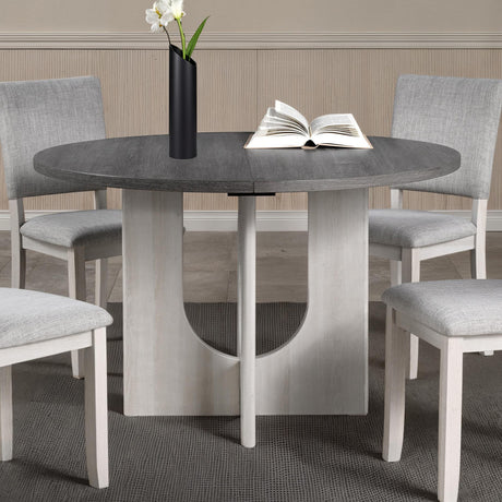 Oberto Gray Round Dining Table from Furniture of America - Luna Furniture