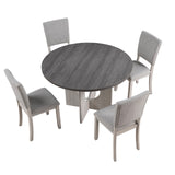 Oberto Gray Round Dining Table from Furniture of America - Luna Furniture