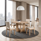 Oberto Natural Round Dining Table from Furniture of America - Luna Furniture