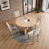Oberto Natural Round Dining Table from Furniture of America - Luna Furniture