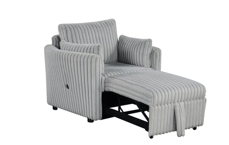 Denholme Gray Upholstered Chair with Pull-Out Footrest from Furniture of America - Luna Furniture