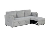 Denholme Gray Sectional w/ Pull Out from Furniture of America - Luna Furniture