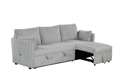 Denholme Gray Sectional with Pull Out from Furniture of America - Luna Furniture