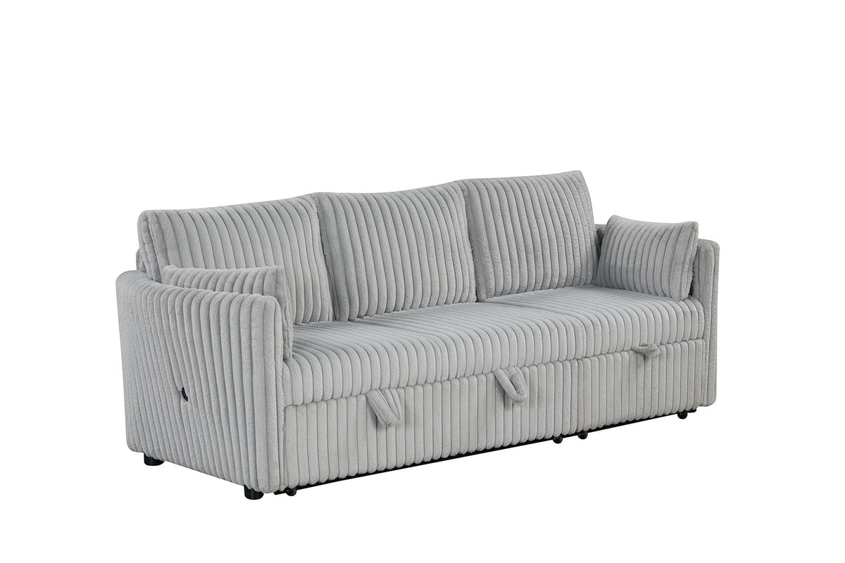 Denholme Gray Sectional w/ Pull Out from Furniture of America - Luna Furniture