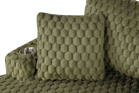 Ferryhill Olive Green Chaise Lounge with Two Arms from Furniture of America - Luna Furniture