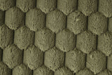 Ferryhill Olive chaise upholstery close-up, hexagonal plush texture in olive green