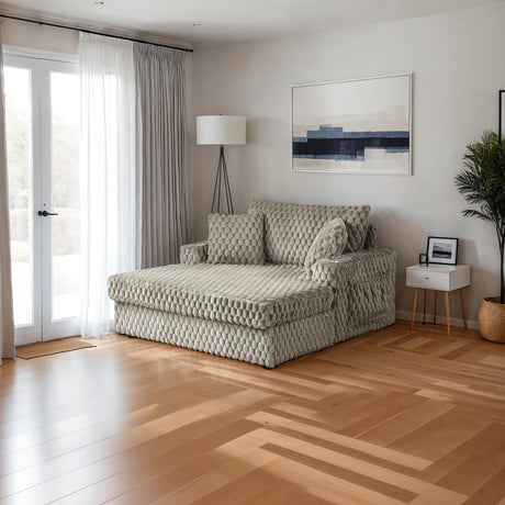 Ferryhill Light Brown Chaise Lounge with Two Arms from Furniture of America - Luna Furniture
