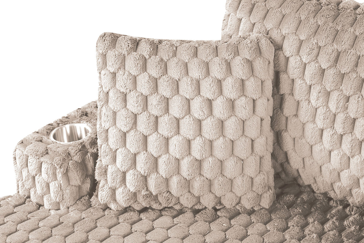 Ferryhill Taupe 2-Arm Chaise from Furniture of America - Luna Furniture