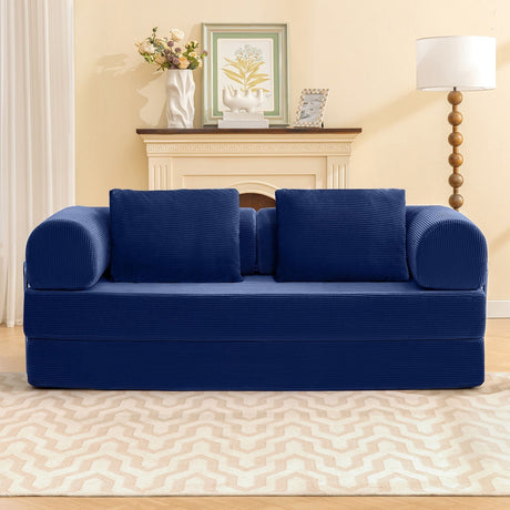 Perri Blue 79" Compressed Sofa from Furniture of America - Luna Furniture