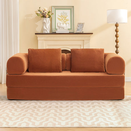 Perri Rustic Brown 79" Compressed Sofa from Furniture of America - Luna Furniture