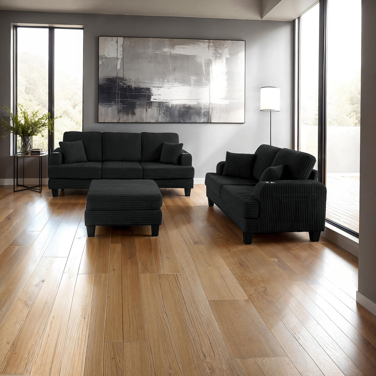 Moretaine Black Sofa from Furniture of America - Luna Furniture