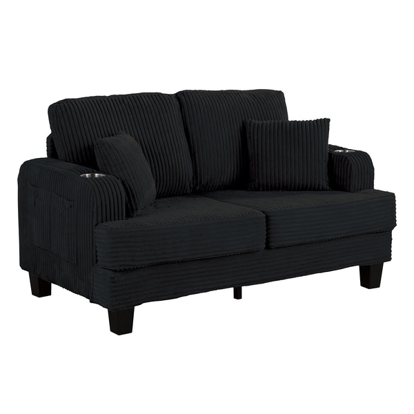 Moretaine Black Loveseat