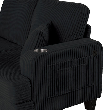 Moretaine Black Sofa from Furniture of America - Luna Furniture