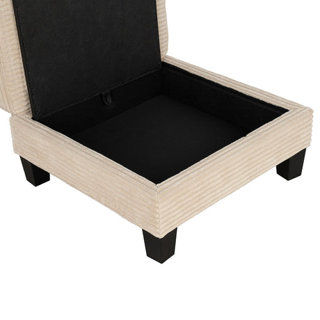 Cinderford Beige Storage Ottoman from Furniture of America - Luna Furniture
