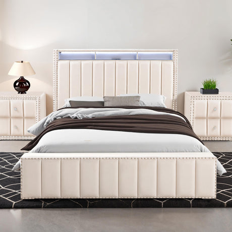 Farese Beige Queen Bed from Furniture of America - Luna Furniture