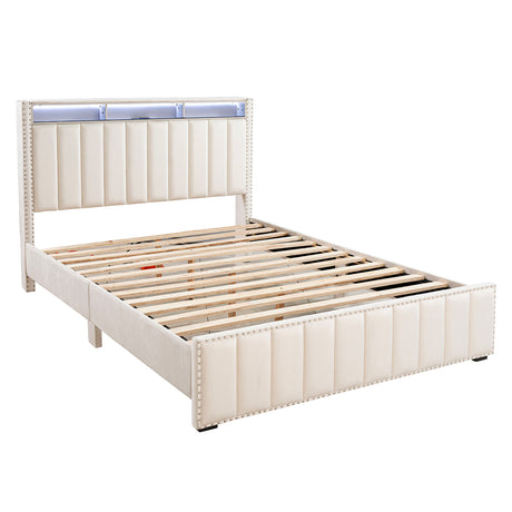 Farese Beige Queen Bed from Furniture of America - Luna Furniture
