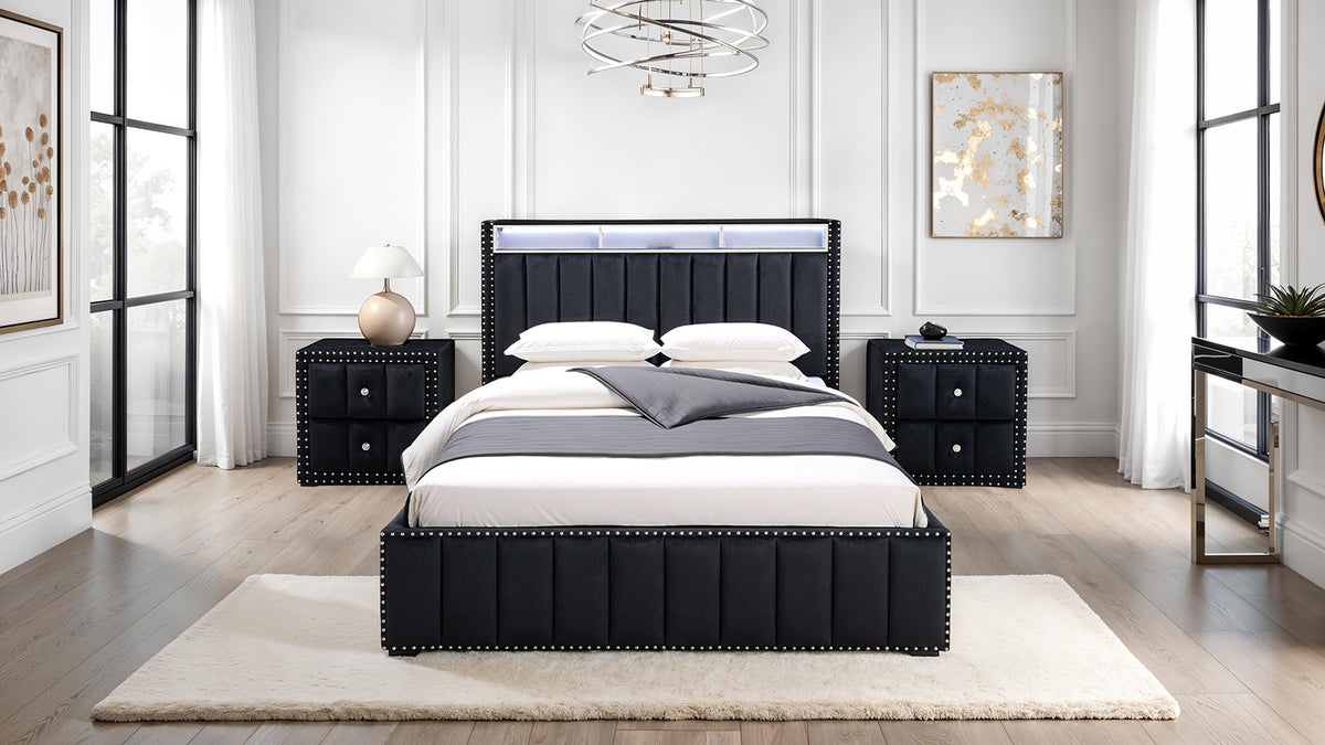 Farese Black Queen Bed from Furniture of America - Luna Furniture