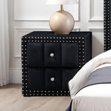 Farese Black Queen Bed with 2 Nightstands from Furniture of America - Luna Furniture