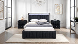 Farese Black Queen Bed with 2 Nightstands from Furniture of America - Luna Furniture
