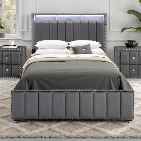 Farese Dark Gray Queen Bed from Furniture of America - Luna Furniture