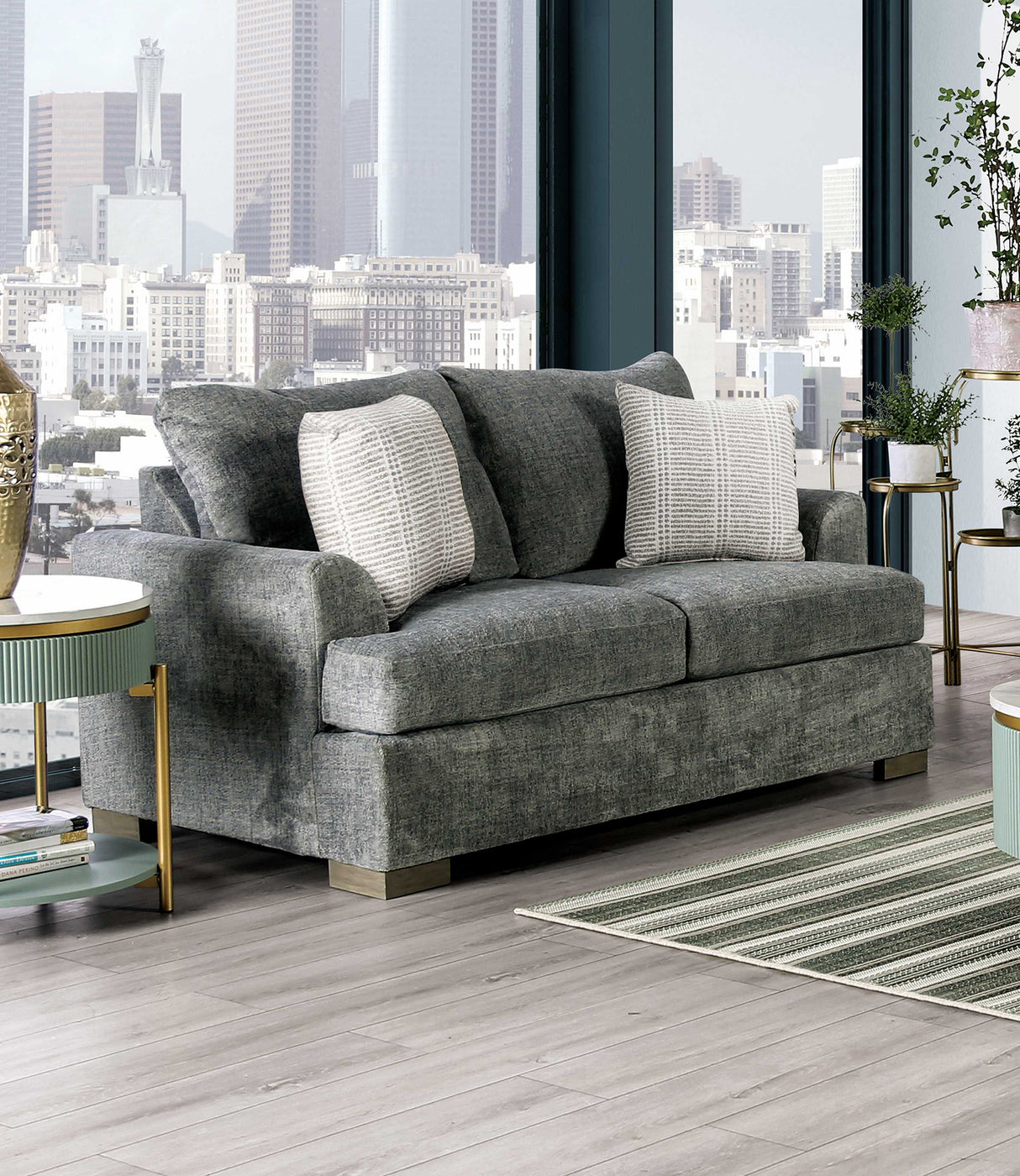 Leytonstone Gray Transitional Living Room Set from Furniture of America - Luna Furniture