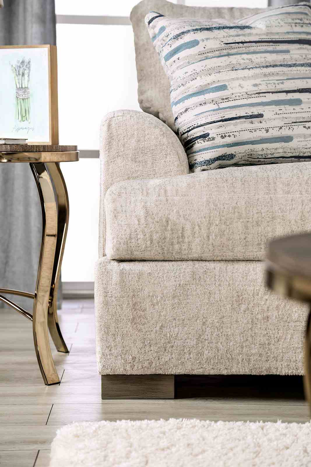 Leytonstone Cream Transitional Living Room Set from Furniture of America - Luna Furniture