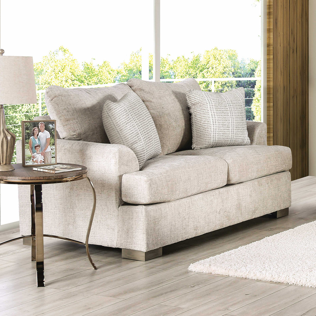 Leytonstone Cream Transitional Living Room Set from Furniture of America - Luna Furniture
