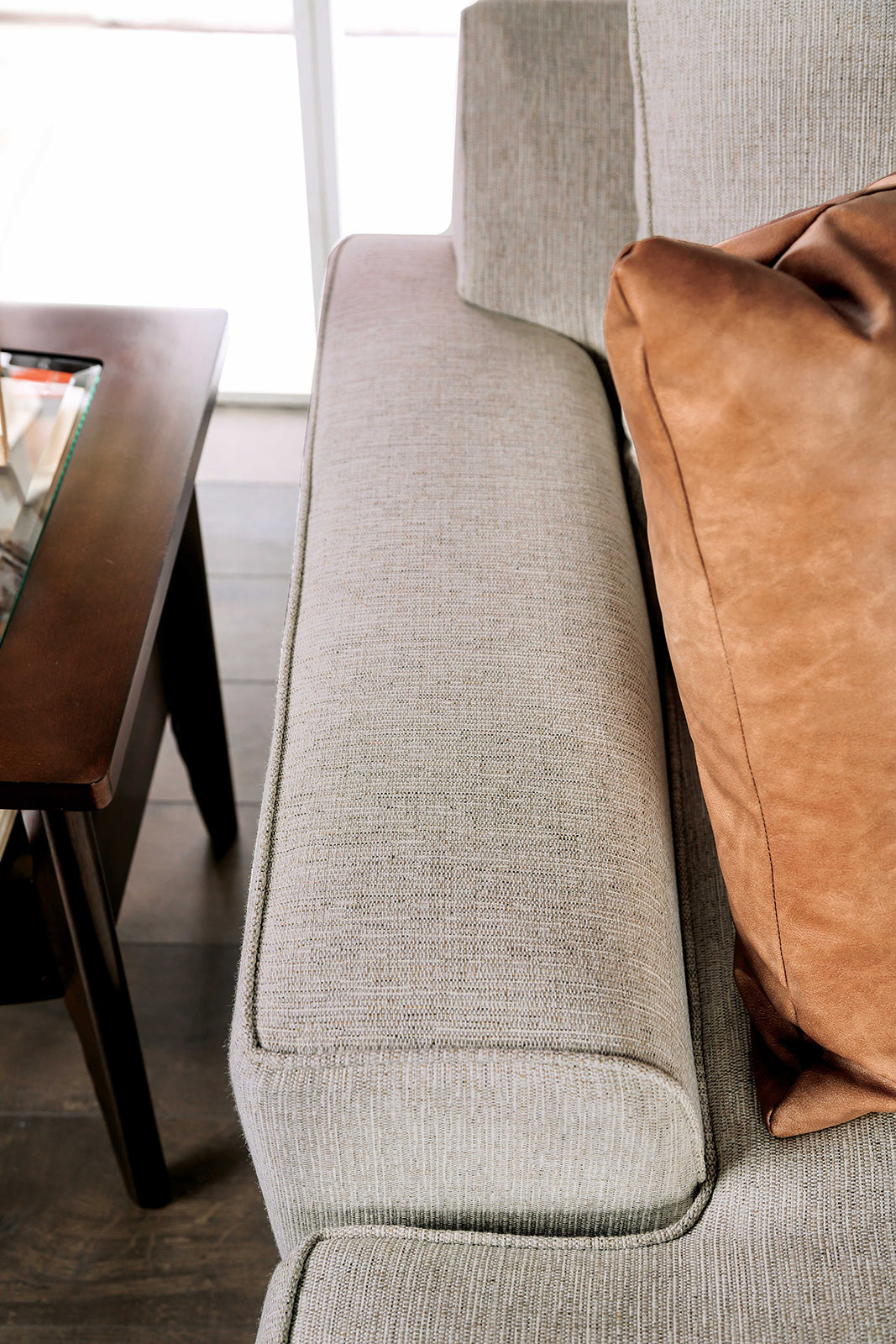 New Meadows Sand/Caramel Transitional Living Room Set from Furniture of America - Luna Furniture