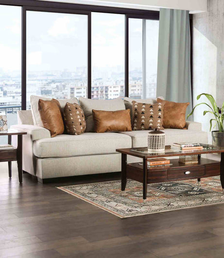New Meadows Sand/Caramel Sofa from Furniture of America - Luna Furniture