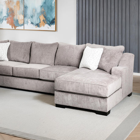 Mayfield Gray RAF Chaise Sectional from Furniture of America - Luna Furniture