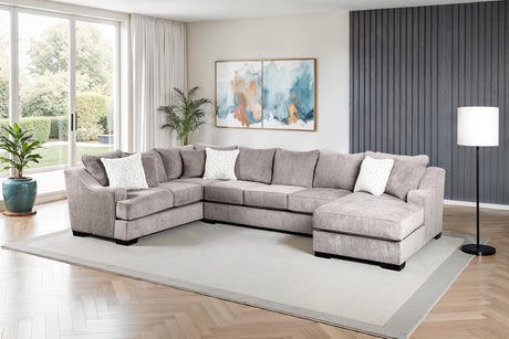 Mayfield Gray RAF Chaise Sectional from Furniture of America - Luna Furniture