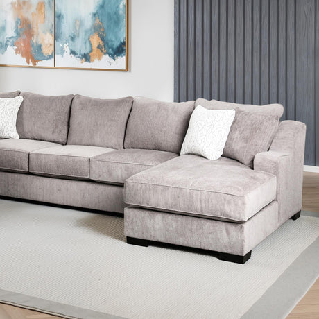 Mayfield Gray RAF Chaise Sectional from Furniture of America - Luna Furniture