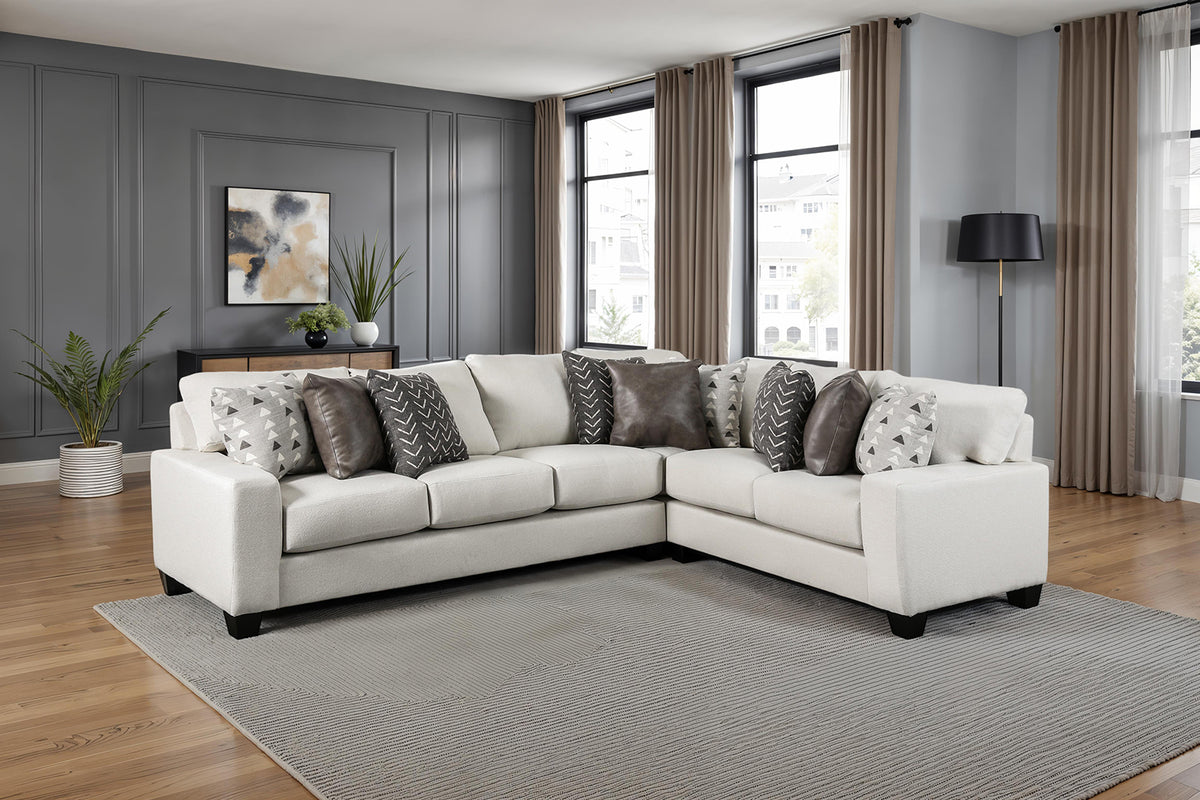 Millburn White Sectional from Furniture of America - Luna Furniture