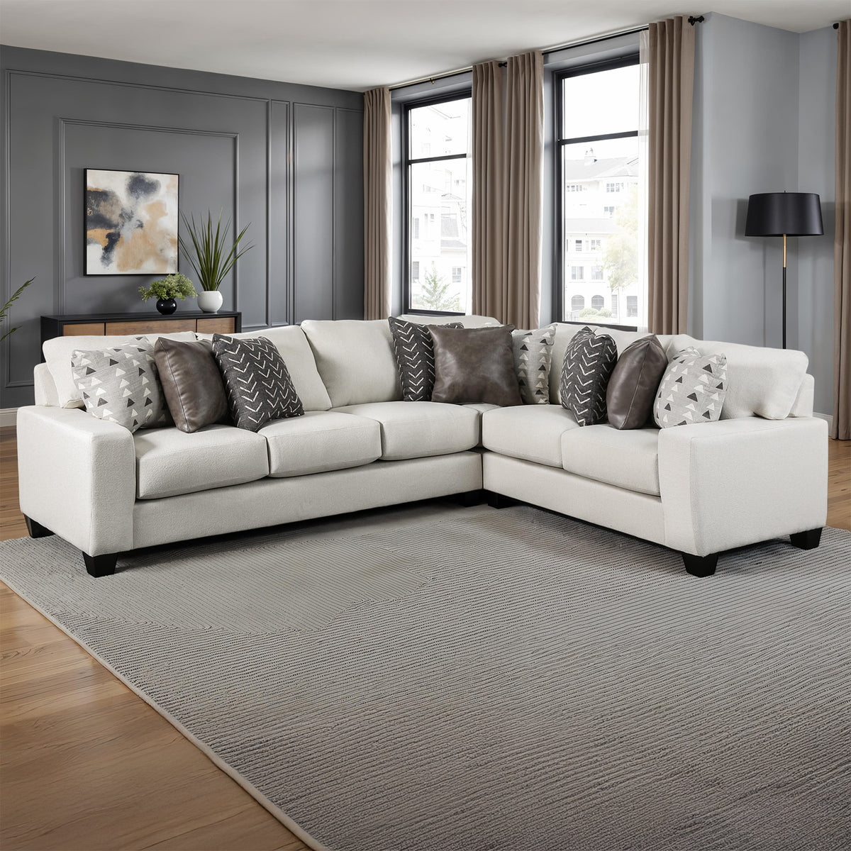 Millburn White Sectional from Furniture of America - Luna Furniture