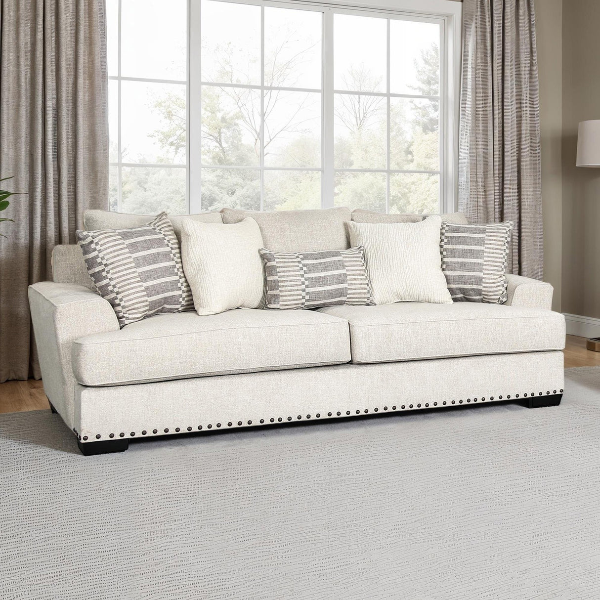 Gervais Taupe Oversized Sofa from Furniture of America - Luna Furniture