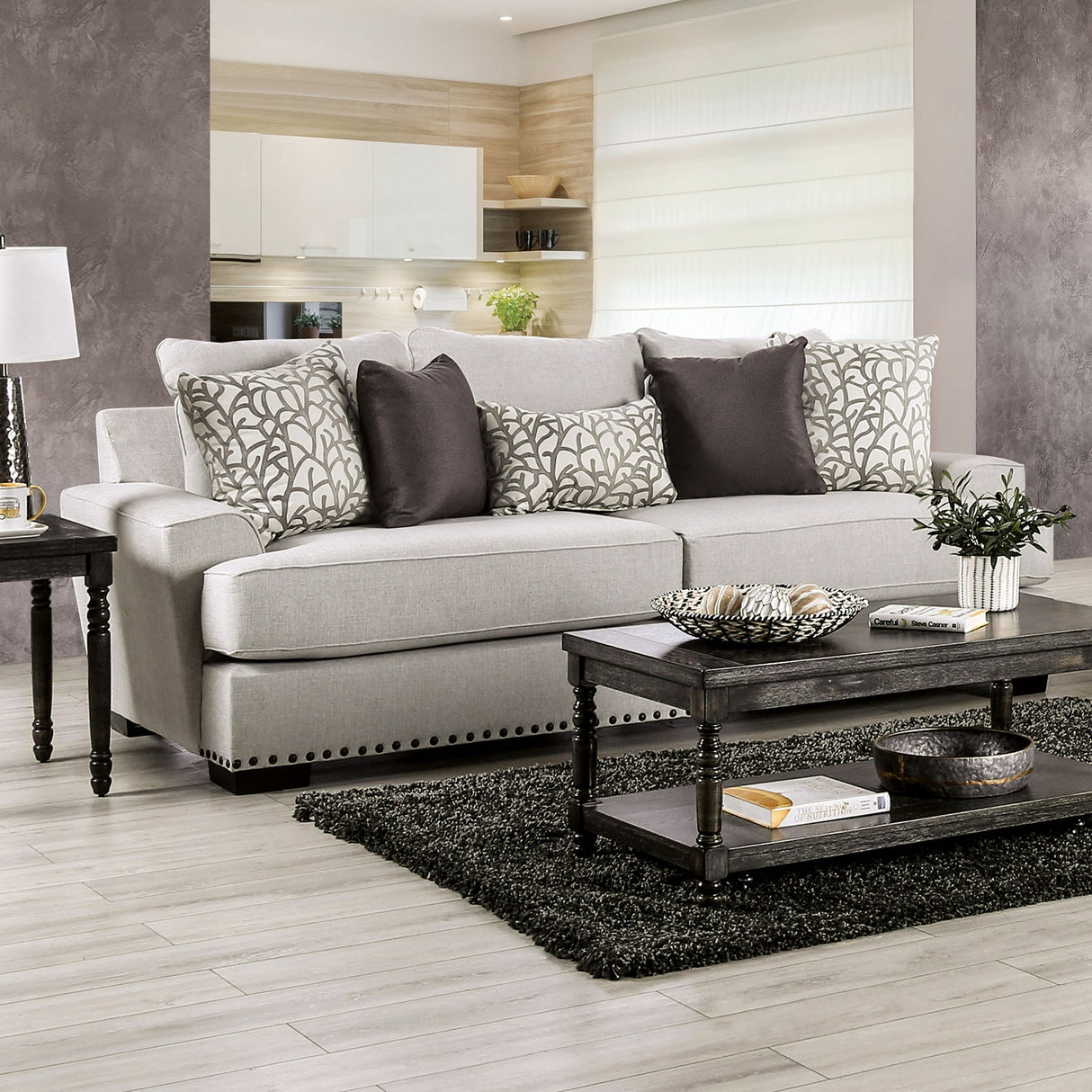 Picotee Light Gray Transitional Living Room Set from Furniture of America - Luna Furniture