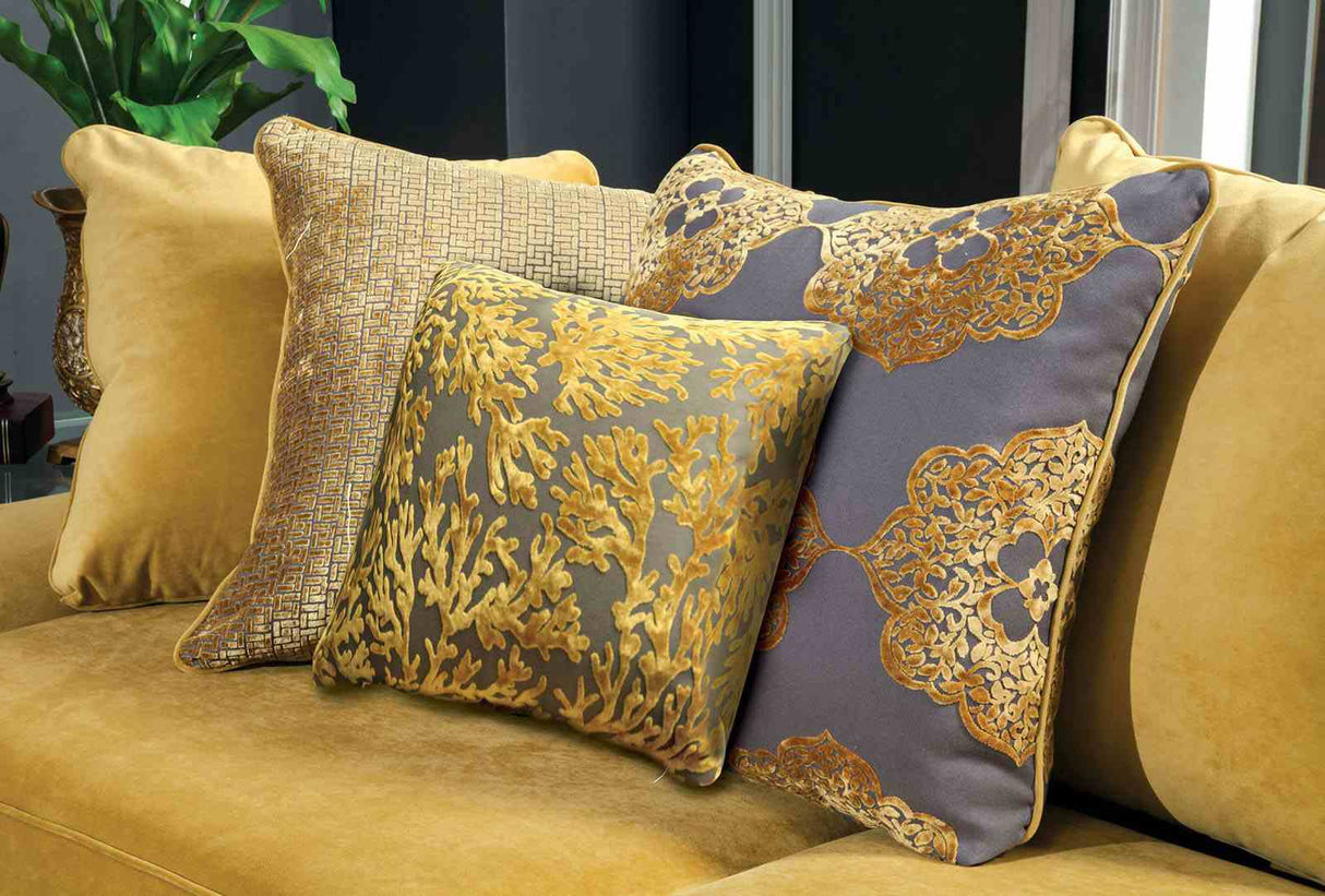 Viscontti Gold/Gray Sofa from Furniture of America - Luna Furniture