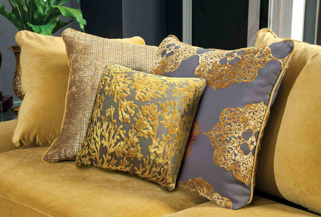 Viscontti Gold/Gray Sofa from Furniture of America - Luna Furniture