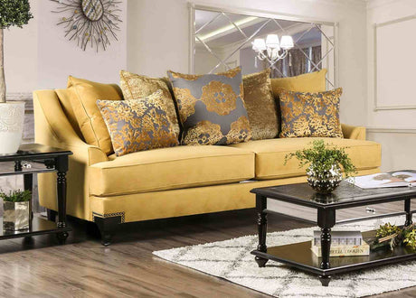 Viscontti Gold/Gray Sofa from Furniture of America - Luna Furniture