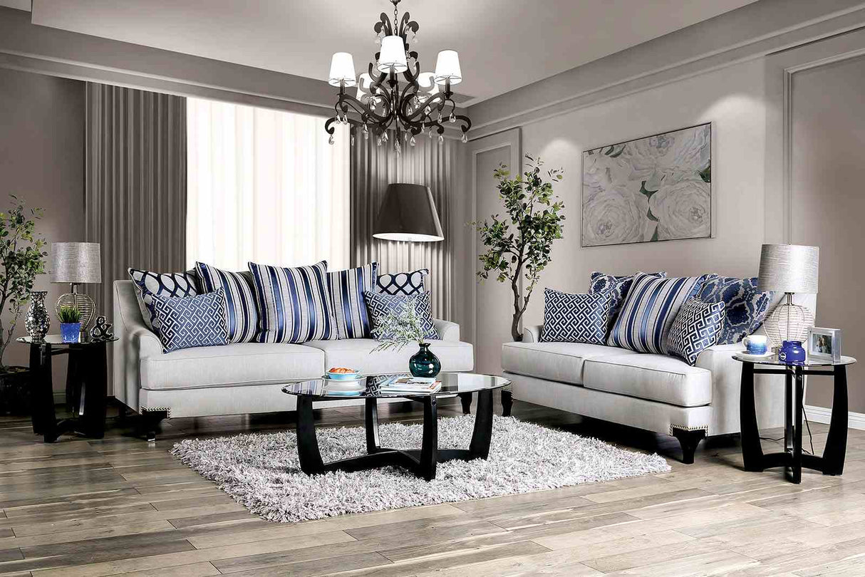 Sisseton Light Gray Sofa from Furniture of America - Luna Furniture
