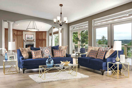 Sisseton Navy Transitional Living Room Set from Furniture of America - Luna Furniture