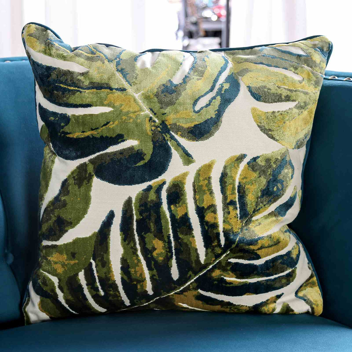 Azuletti Dark Teal/Apple Green Loveseat from Furniture of America - Luna Furniture