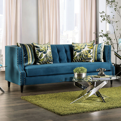 Azuletti Dark Teal/Apple Green Transitional Living Room Set from Furniture of America - Luna Furniture