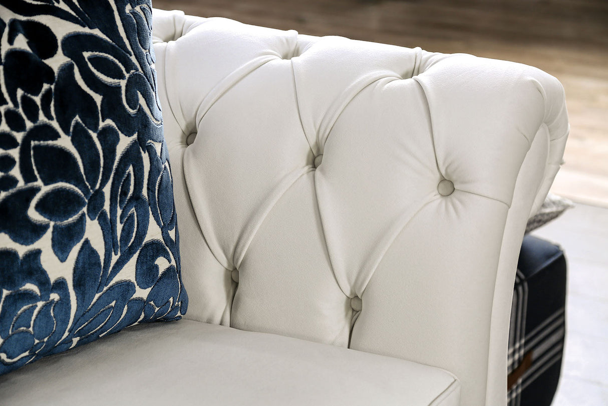Antoinette White Sofa from Furniture of America - Luna Furniture