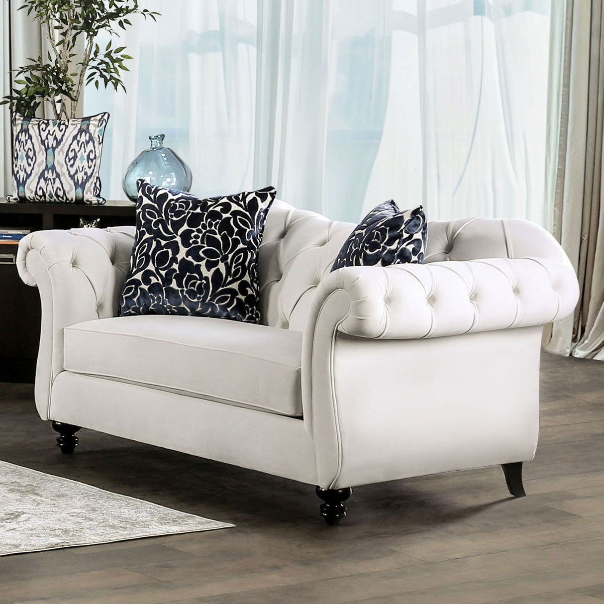 Antoinette White Loveseat from Furniture of America - Luna Furniture