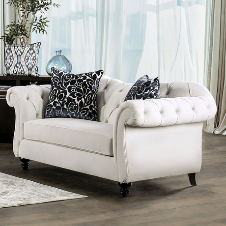 Antoinette White Loveseat from Furniture of America - Luna Furniture