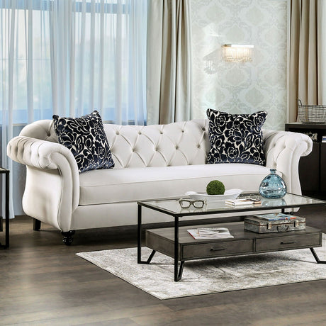 Antoinette White Glam Living Room Set from Furniture of America - Luna Furniture